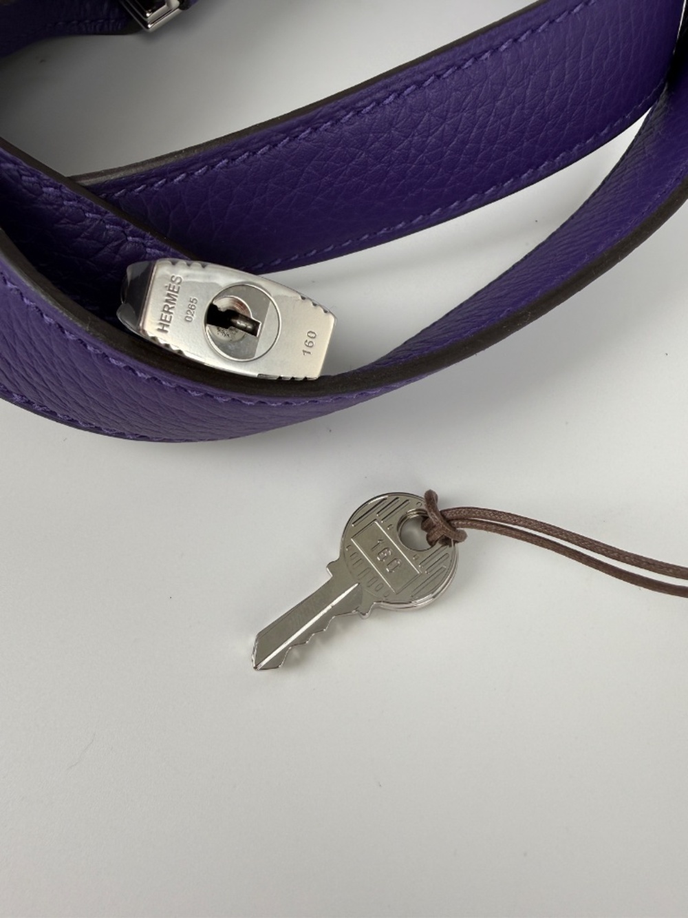 Authentic HERMES Picotin Lock 18 PM Purple Taurillon Clemence Satchel Top Handle - Picture 12 of 13